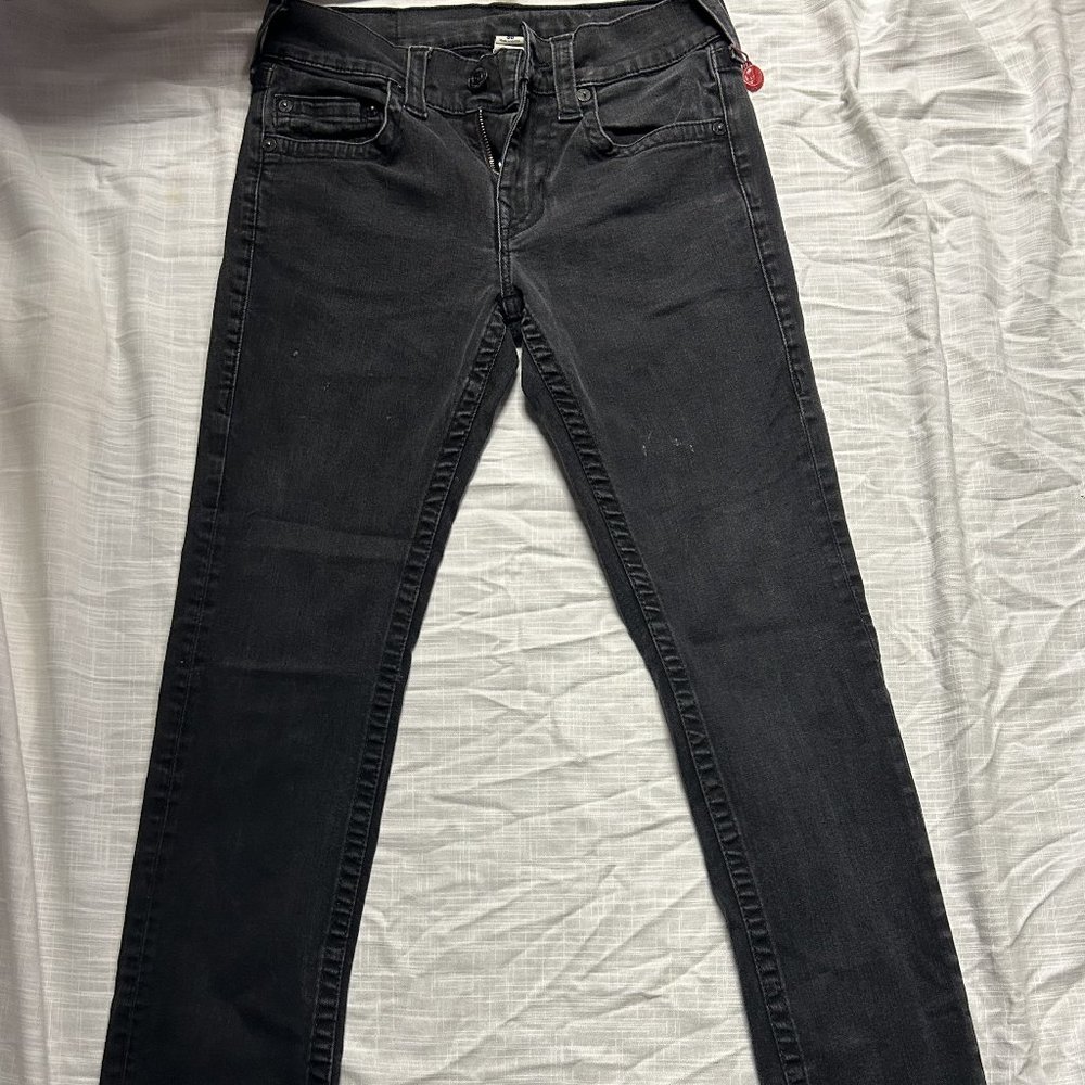 Black straight leg jeans